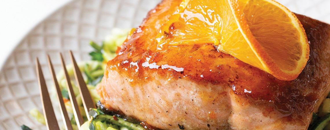 Citrus-glazed salmon