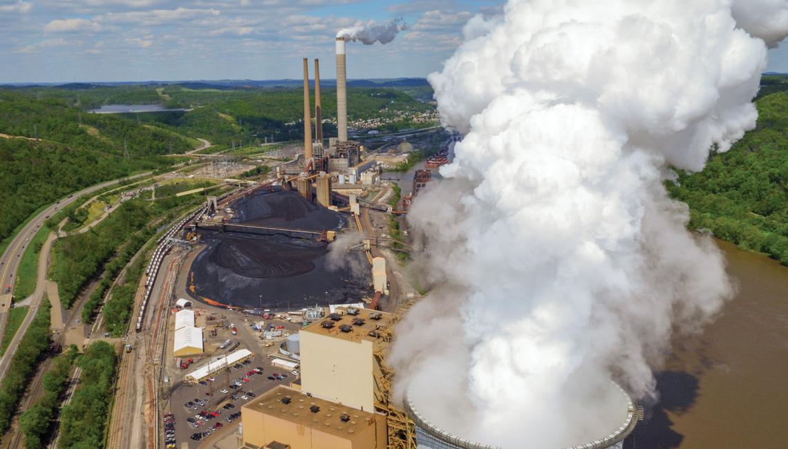 An overhead view of the Cardinal Power Plant in Brilliant, Ohio. 