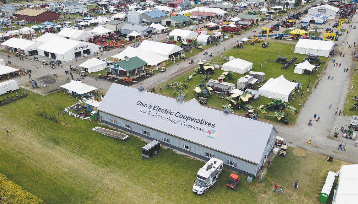 An overhead view of the Farm Science Review