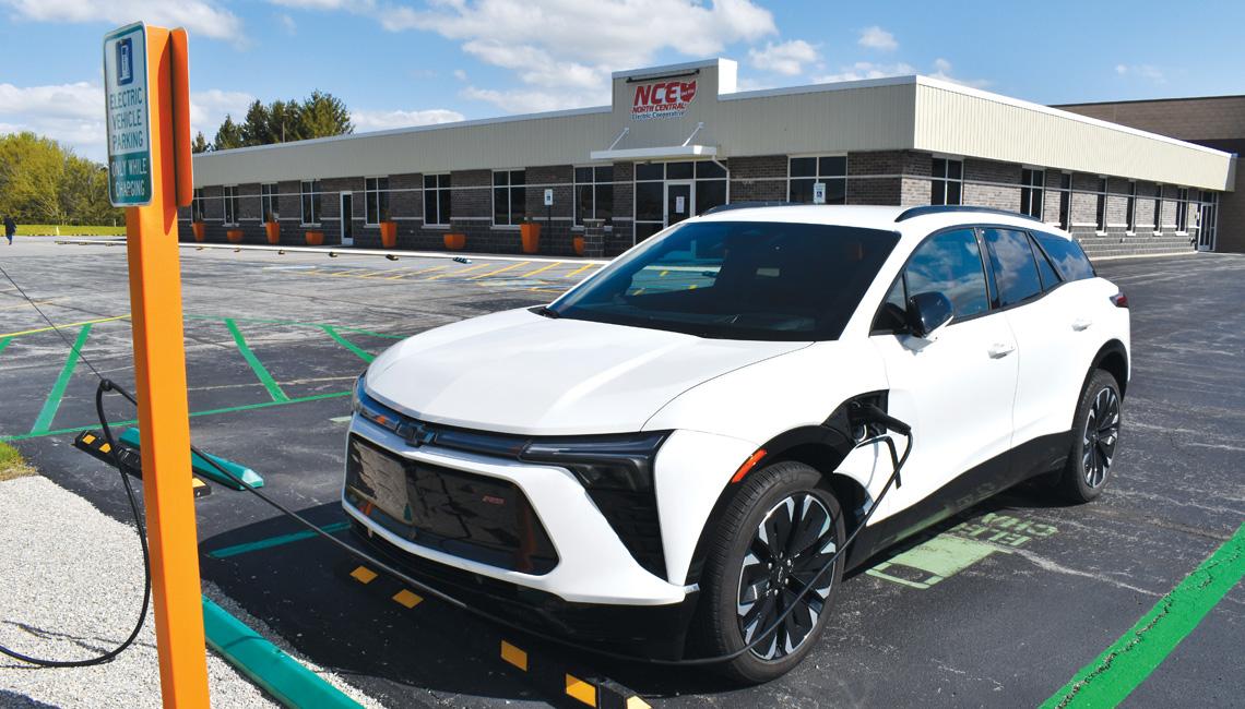 Electric vehicle at charging station