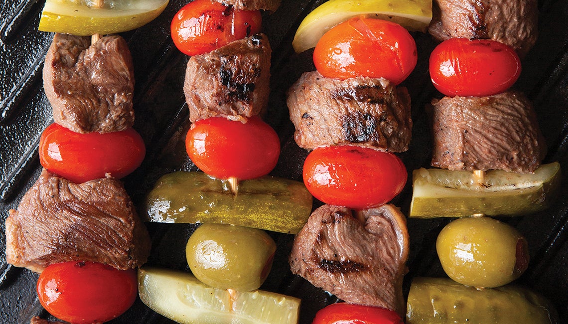 Bison kabobs